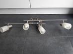verlichtingsbalk met 4 spots, Ophalen, Zo goed als nieuw, Metaal of Aluminium, Plafondspot of Wandspot