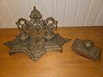antiek messing dubbel inktstel / briefhouder, Antiek en Kunst, Ophalen
