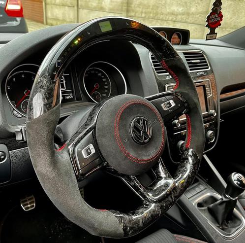 Forged carbon+alcantara stuur, trim, airbagcover volkswagen, Auto-onderdelen, Besturing, Volkswagen, Ophalen
