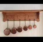 Archelle en chêne et 6 poêlons en cuivre, Enlèvement