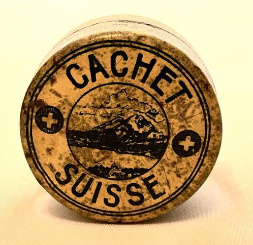 oude klein blikken doosje Cachet Suisse, Collections, Boîte en métal, Enlèvement ou Envoi