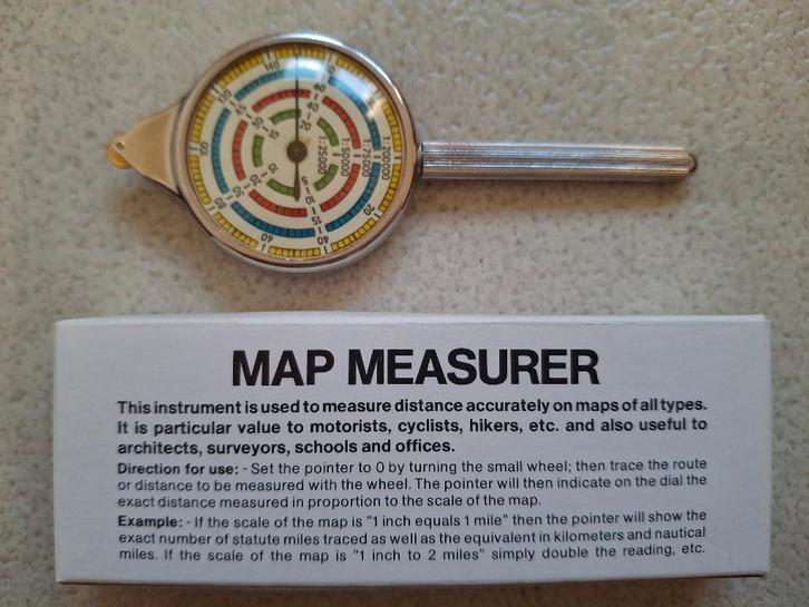Vintage Map Measurer/Kurvenmesser, Doe-het-zelf en Bouw, Meetapparatuur, Zo goed als nieuw, Afstand, Ophalen of Verzenden