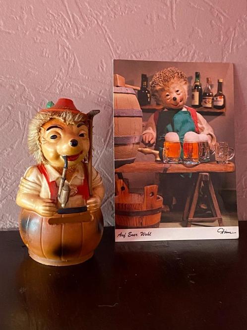 Vintage Mecki – egel spaarpot en postkaart, Antiek en Kunst, Antiek | Speelgoed, Ophalen of Verzenden