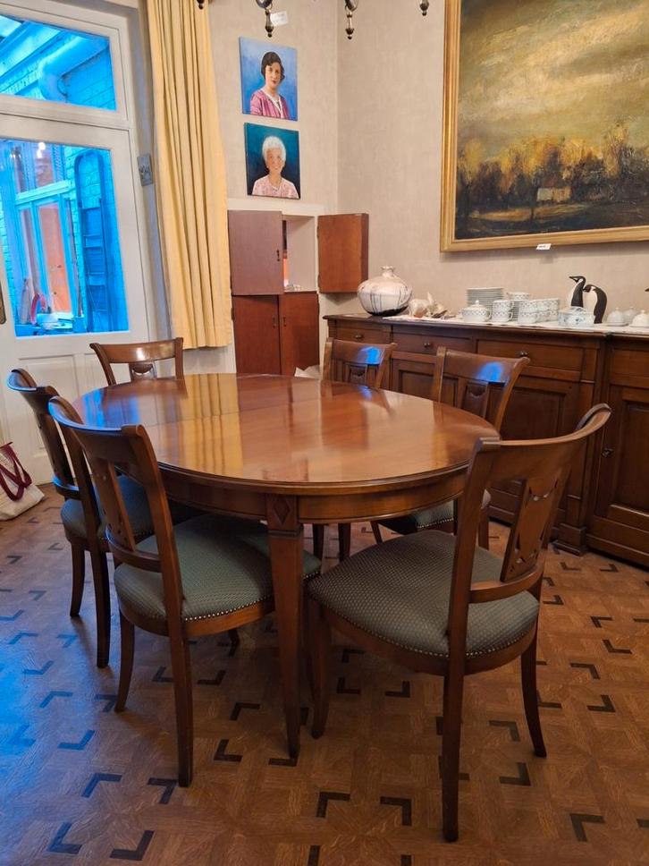 Antieke tafel en 6 stoelen, Antiek en Kunst, Antiek | Meubels | Tafels, Ophalen
