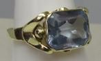 Antieke gouden Art Nouveau ring met Aquamarijn, Handtassen en Accessoires, Antieke sieraden, Verzenden, Goud, Ring, Met edelsteen
