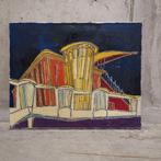 Tribune Wellington Hippodroom Oostende (ca. 1960), Antiek en Kunst, Kunst | Schilderijen | Modern, Ophalen