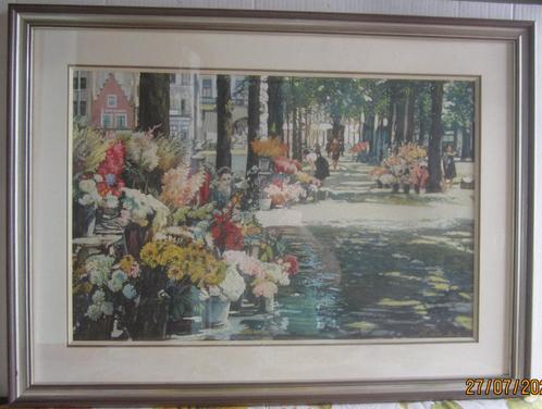 "Bloemenmarkt Gent" - Henri De Budt, Antiek en Kunst, Kunst | Schilderijen | Klassiek, Ophalen