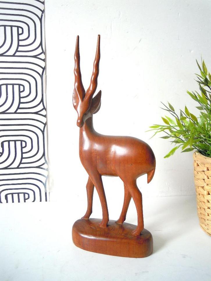 Vintage beeld van gazelle (jaren '60), Antiek en Kunst, Kunst | Designobjecten, Verzenden