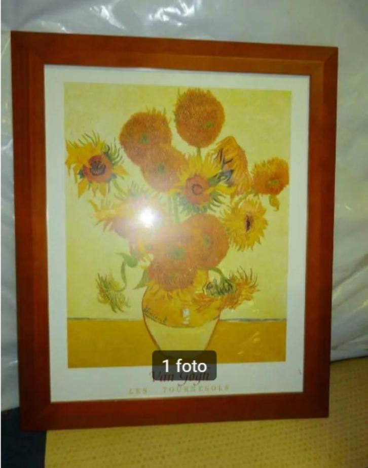 reproductie zonnebloemen Van Gogh, Antiek en Kunst, Kunst | Schilderijen | Klassiek, Ophalen of Verzenden