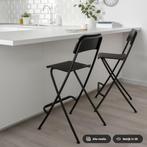 IKEA FRANKLIN barkruk, opklapbaar, zwart, 74 cm - 4 stuks, 4 krukken, Ophalen, Zo goed als nieuw, 60 tot 90 cm