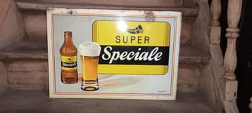 Brasserie bière ancienne pub Super Spéciale en métal, Enlèvement ou Envoi, Utilisé, Panneau, Plaque ou Plaquette publicitaire