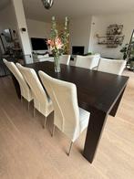 6 wit lederen stoelen, Huis en Inrichting, Stoelen, Ophalen, Zo goed als nieuw, Wit, Leer