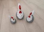 Decoratie - set van 3 stenen kippen, Huis en Inrichting, Ophalen, Zo goed als nieuw