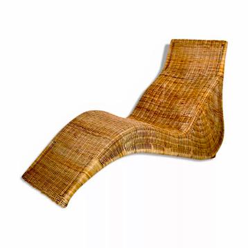 Très belle chaise longue en rotin et osier par Carl Öjerstam