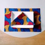 HUUR 15€/DAG Kleurrijke Afrikaanse Wax Placemats - Servetten, Ophalen, Zo goed als nieuw, Bord