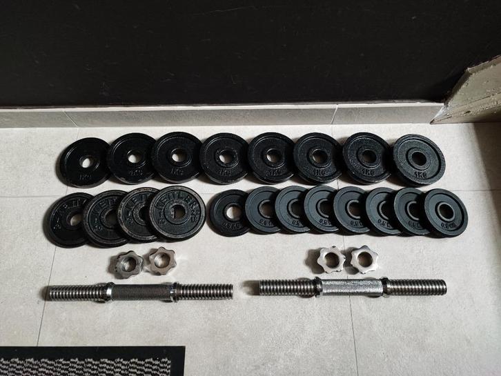 20kg Halterset (30mm), Sport en Fitness, Fitnessmaterialen, Gebruikt, Halterset, Armen, Benen, Borst, Buik, Rug, Ophalen