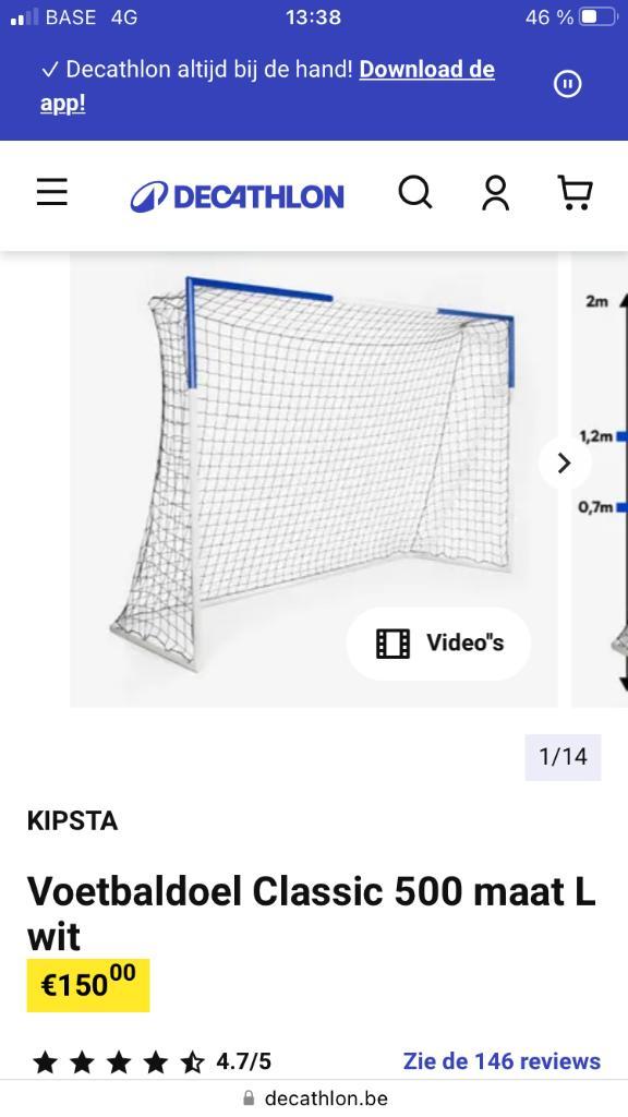 2 voetbal goals Large, Sport en Fitness, Voetbal, Gebruikt, Overige typen, Maat L, Ophalen