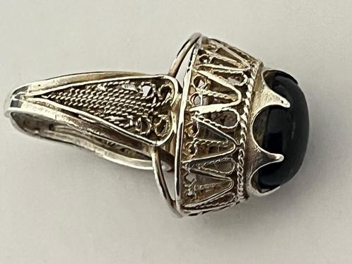 prachtige zilveren art-deco filigree ring, Handtassen en Accessoires, Antieke sieraden, Ring, Zilver, Ophalen of Verzenden