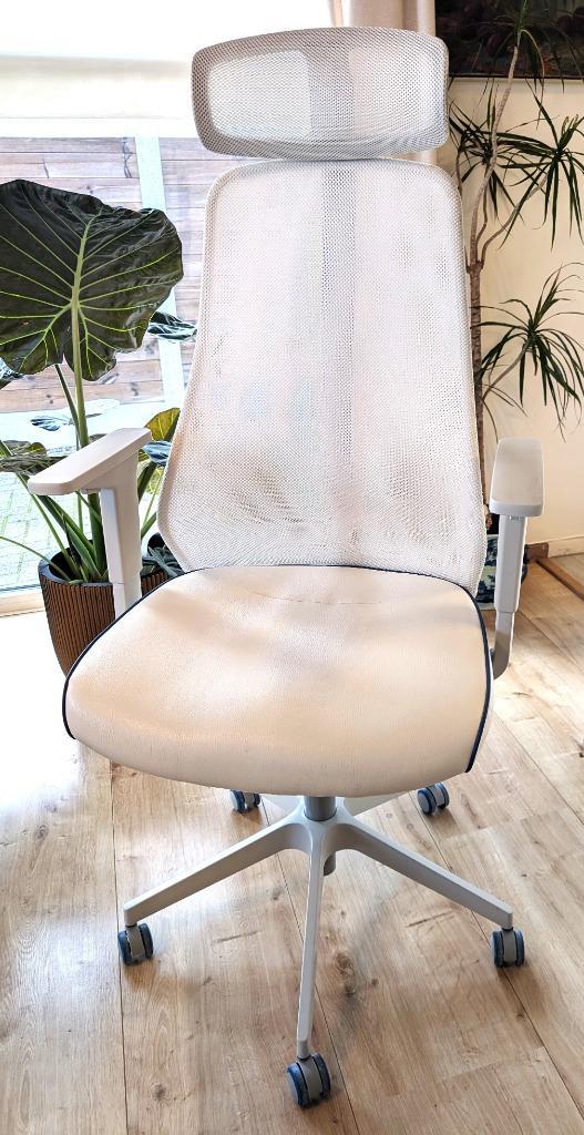 IKEA MATCHSPEL gamingstoel (lichtgrijs / wit-look), Huis en Inrichting, Bureaustoelen, Zo goed als nieuw, Bureaustoel, Wit, Ergonomisch