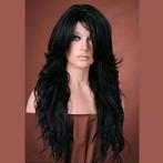 Weelderige pruik lang zwart haar model Cala, Verzenden, Nieuw