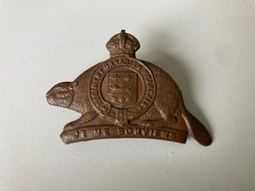 kepie-embleem WW1 - 22 Inf.Bat Canadiens-Francois, Verzamelen, Militaria | Algemeen, Landmacht, Embleem of Badge, Ophalen of Verzenden