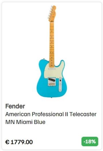 Fender Am Pro II Telecaster MN Miami Blue beschikbaar voor biedingen