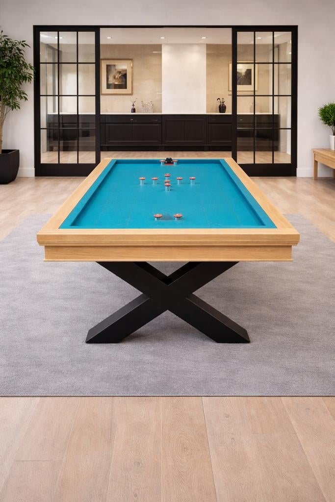 Tapbiljart massief eik met stalen frame., Sports & Fitness, Billards & Billards américains, Envoi