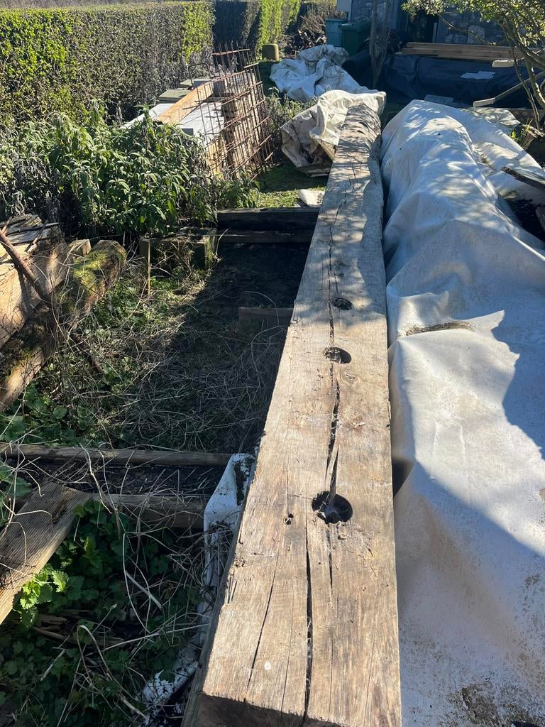 Poutres en bois., Bois dur, Enlèvement, Utilisé, 250 cm ou plus