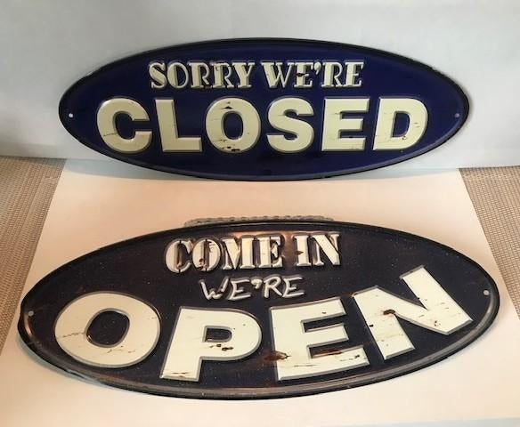 Emaille reclame borden Winkel Open/Closed vintage😎😍💎🎁👌, Verzamelen, Ophalen of Verzenden, Zo goed als nieuw, Gebruiksvoorwerp