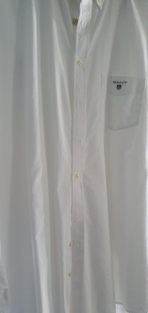 GANT HEMDEN NIEUWSTAAT! Wit & lichtblauw., Kleding | Heren, Overhemden, Verzenden, Zo goed als nieuw, Wit, Gant