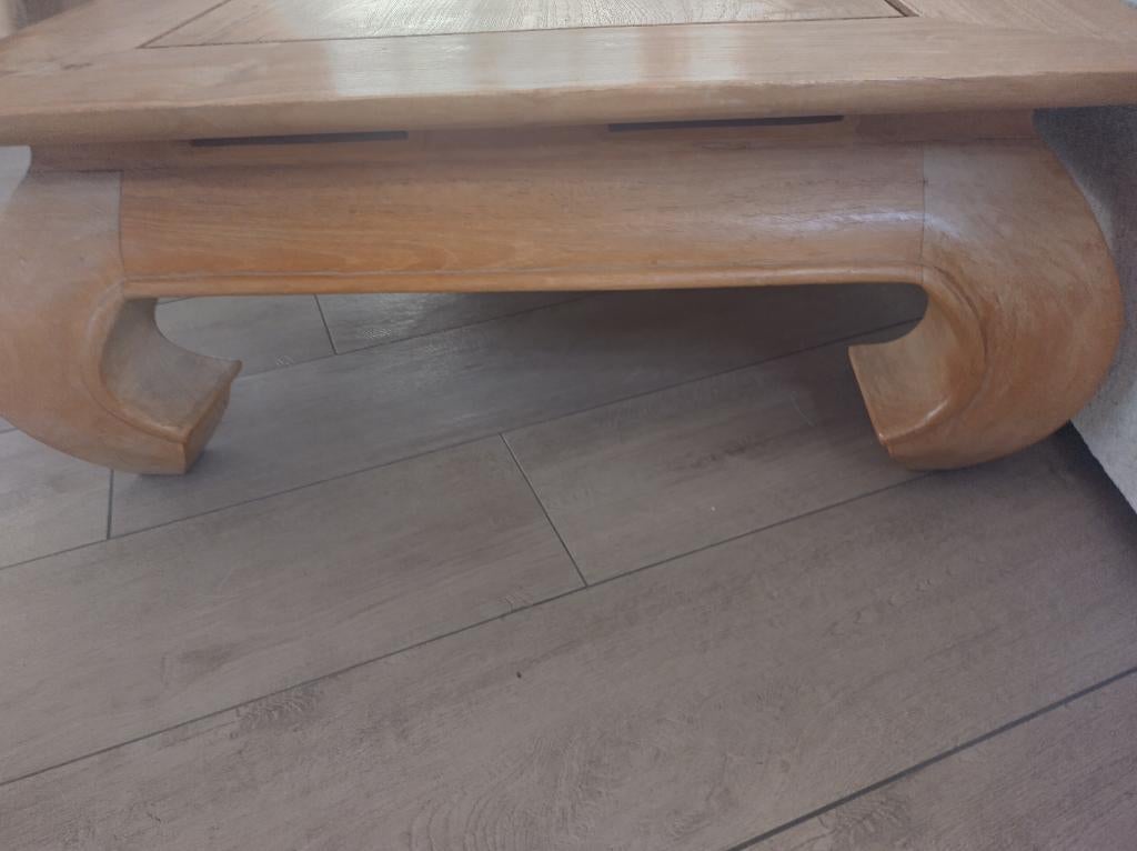 Opium salontafel in Oude Teak, Huis en Inrichting, Tafels | Salontafels, Ophalen, Gebruikt, Teakhout, 50 tot 100 cm