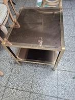bijzettafels, Huis en Inrichting, Tafels | Bijzettafels, Minder dan 55 cm, Gebruikt, Glas, Ophalen