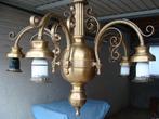 Ancien lustre 5 lampes en bronze, année 1950/60,, Enlèvement