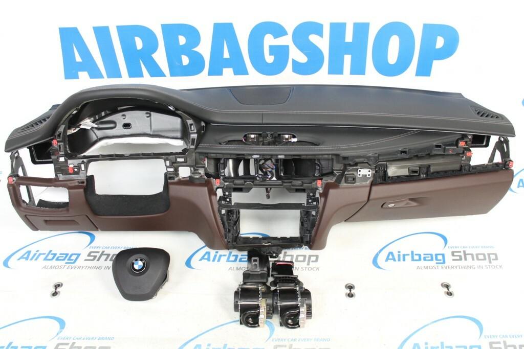 Airbag kit - Tableau de bord cuir noir brun HUD BMW X5 F15, Enlèvement ou Envoi, Utilisé