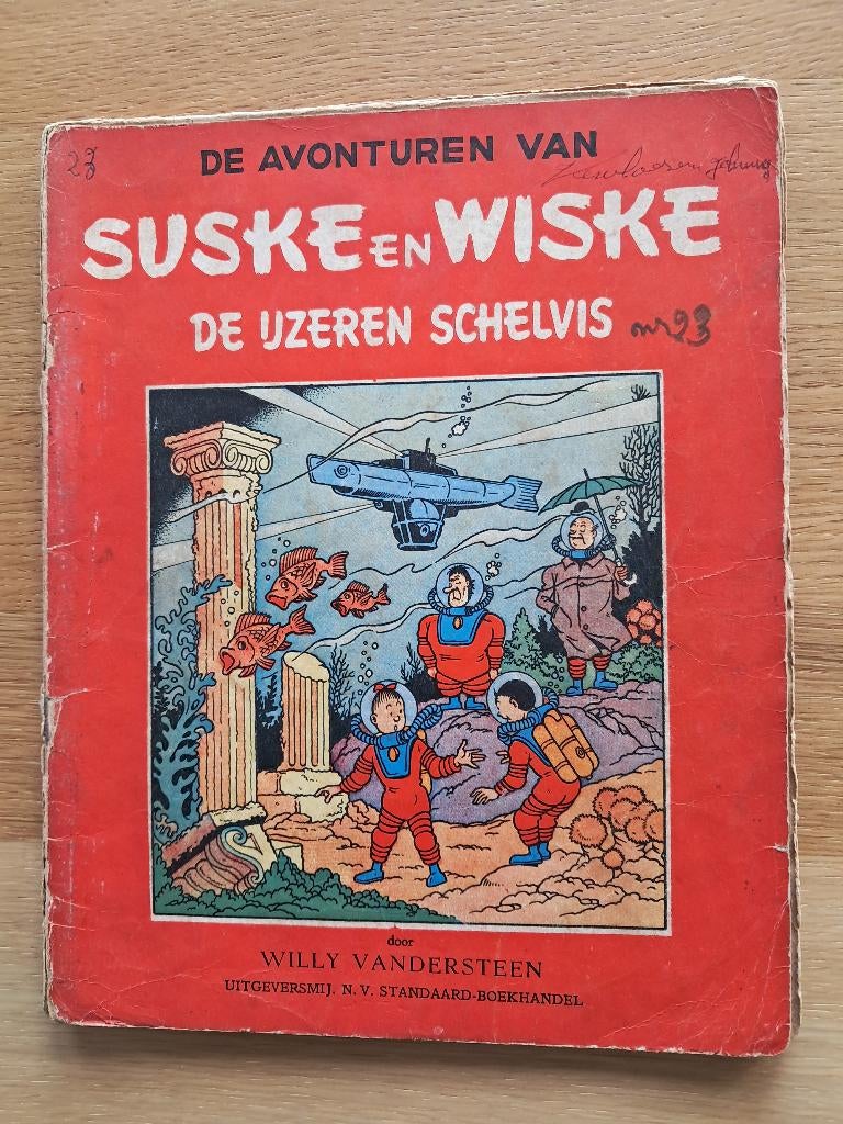 suke en wiske de ijzeren schelvis 1druk 1955, Boeken, Gelezen, Willy Vandersteen, Eén stripboek, Ophalen of Verzenden