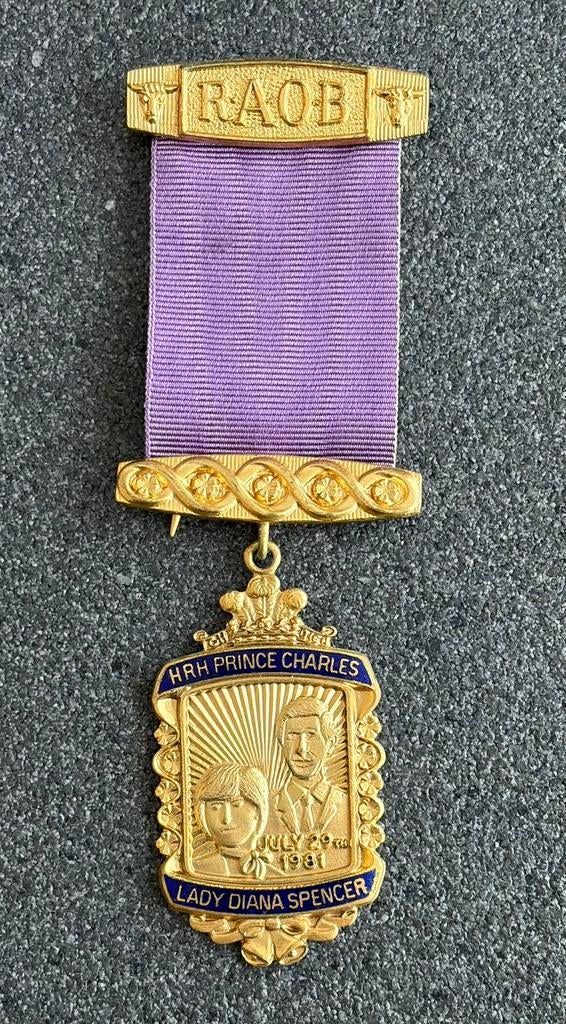 Loge medaille huwelijk Pr. Charles en Diana, Ophalen of Verzenden, Brons