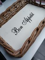 Rieten dienblad te koop., Ophalen, Gebruikt, Rechthoekig