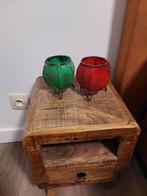 Marokkaanse leren kaarshouders beschilderd met henna(gratis), Ophalen, Gebruikt