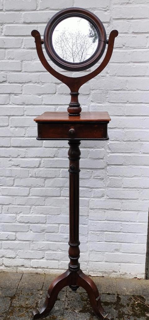 Scheerstandaard. Spiegel. Herenkapper. Engels. Antiek. 1920., Antiquités & Art, Enlèvement