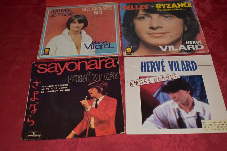 45t's van de franse chansonnier Hervé VILLARD,, CD & DVD, Vinyles Singles, Comme neuf, Single, Autres genres, Autres formats, Enlèvement ou Envoi