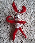 Oud gablonzer haasje, glas met Chenille KERST / PASEN, Diversen, Kerst, Gebruikt, -, -, Ophalen of Verzenden