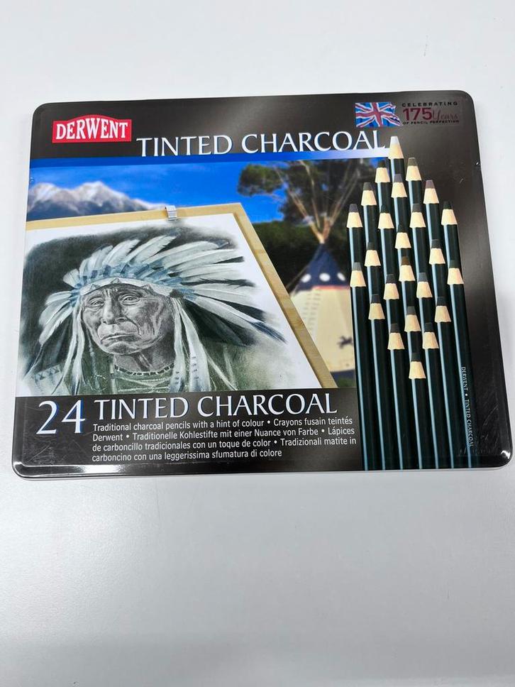 Derwent Tinted Charcoal Potloden - 175 Jaar Jubileum Editie, Hobby en Vrije tijd, Tekenen, Zo goed als nieuw, Ophalen of Verzenden