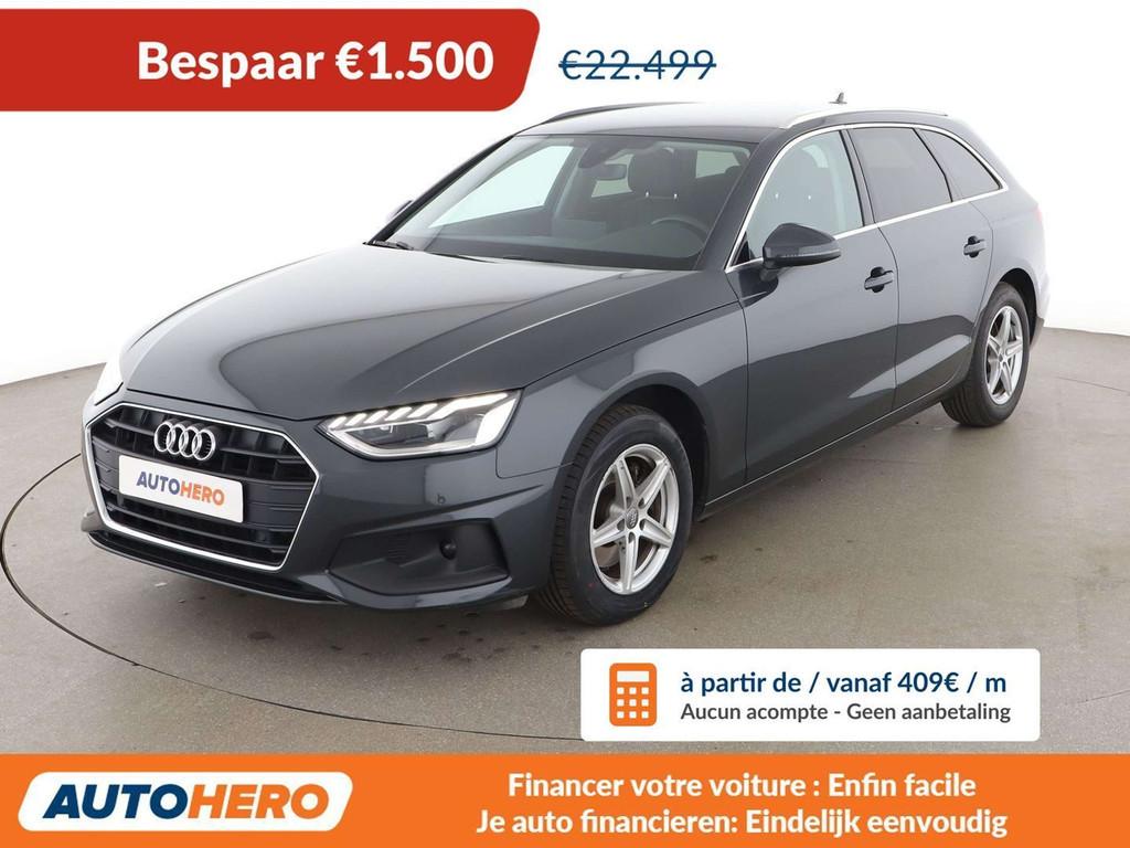 Audi A4 35 TDI Mild-Hybrid (bj 2019, automaat), Auto's, Audi, Gebruikt, Euro 6, A4, Zilver of Grijs
