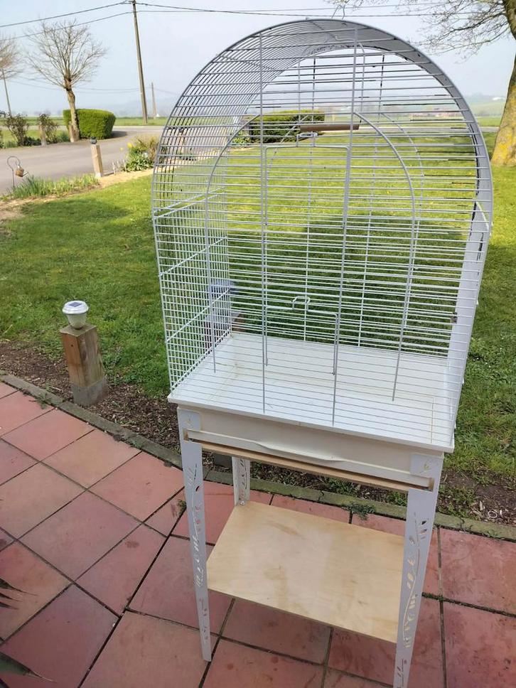 Cage à oiseaux avec support blanc, Animaux & Accessoires, Autres accessoires pour animaux, Enlèvement