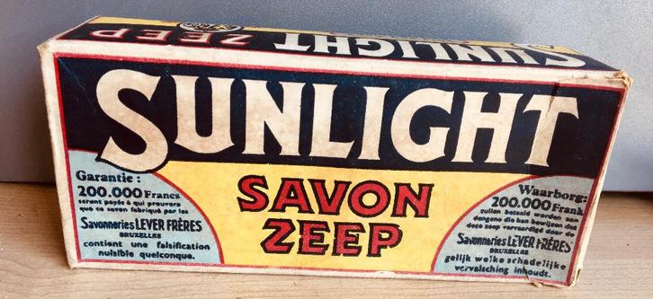 Vintage Sunlight zeep – originele doos met 2 stukken zeep, Verzamelen, Retro, Ophalen of Verzenden