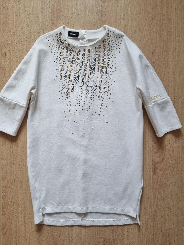 Witte jurk - Diesel - maat 140, Kinderen en Baby's, Kinderkleding | Maat 140, Meisje, Diesel, Ophalen of Verzenden, Zo goed als nieuw
