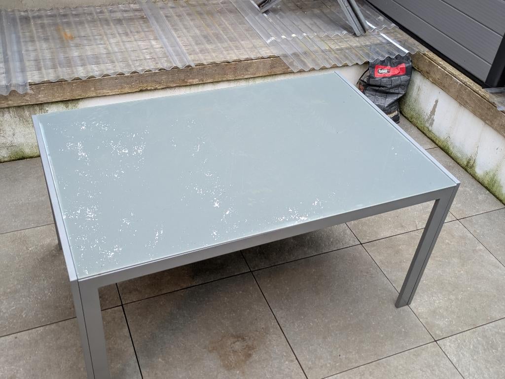 Table de jardin 140cm, Jardin & Terrasse, Enlèvement, Utilisé, Rectangulaire, Aluminium