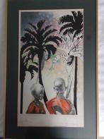 Afrikaanse tekening, gemengde techniek, gesigneerd, Antiek en Kunst, Ophalen