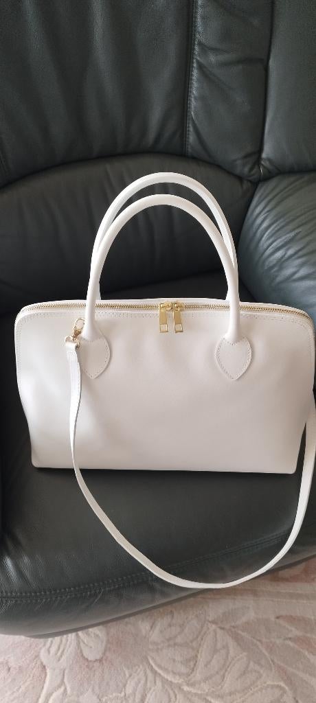 Lederen Handtas, Bijoux, Sacs & Beauté, Sacs | Sacs Femme, Comme neuf, Sac à main, Blanc, Enlèvement ou Envoi