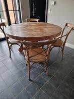 Tafel met 4 stoelen, Huis en Inrichting, Complete eetkamers, Ophalen, Gebruikt, Landelijk, 4 tot 6 stoelen